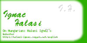 ignac halasi business card